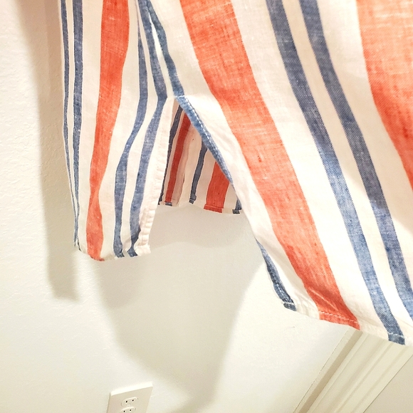 ARTISAN NY | 100% Linen Long Sleeve Striped Button Down Shirt Size M - Picture 7 of 12